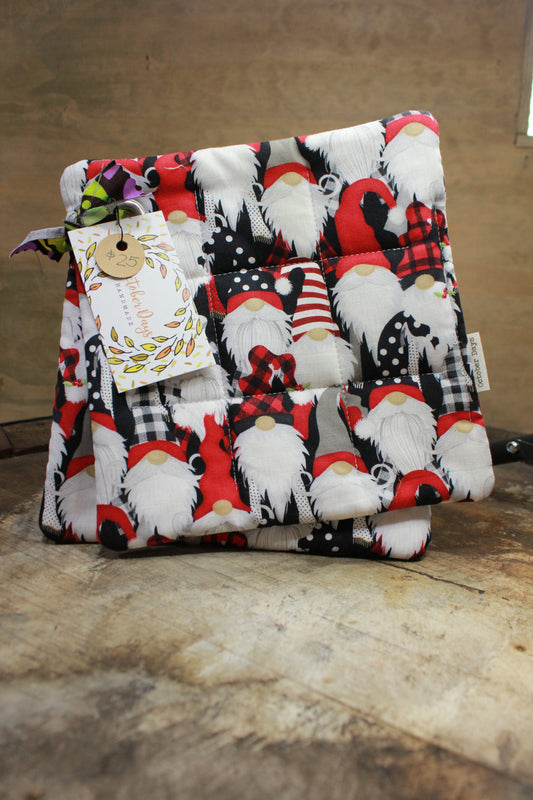 Santa Gnome Potholders
