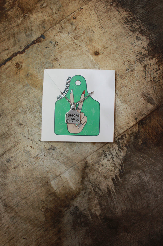 Support Ag Cow Tag Necklace
