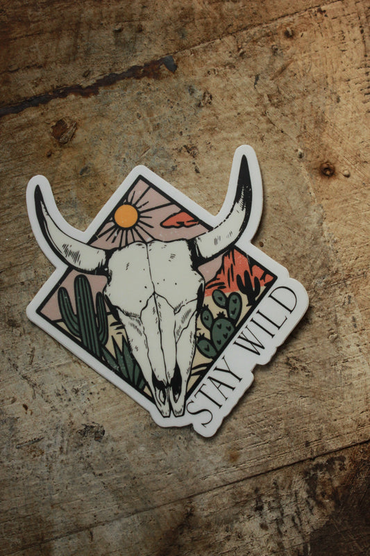 Stay Wild Skull Sticker
