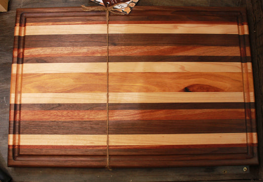 Maple, Walnut & Sapele Cutting Board