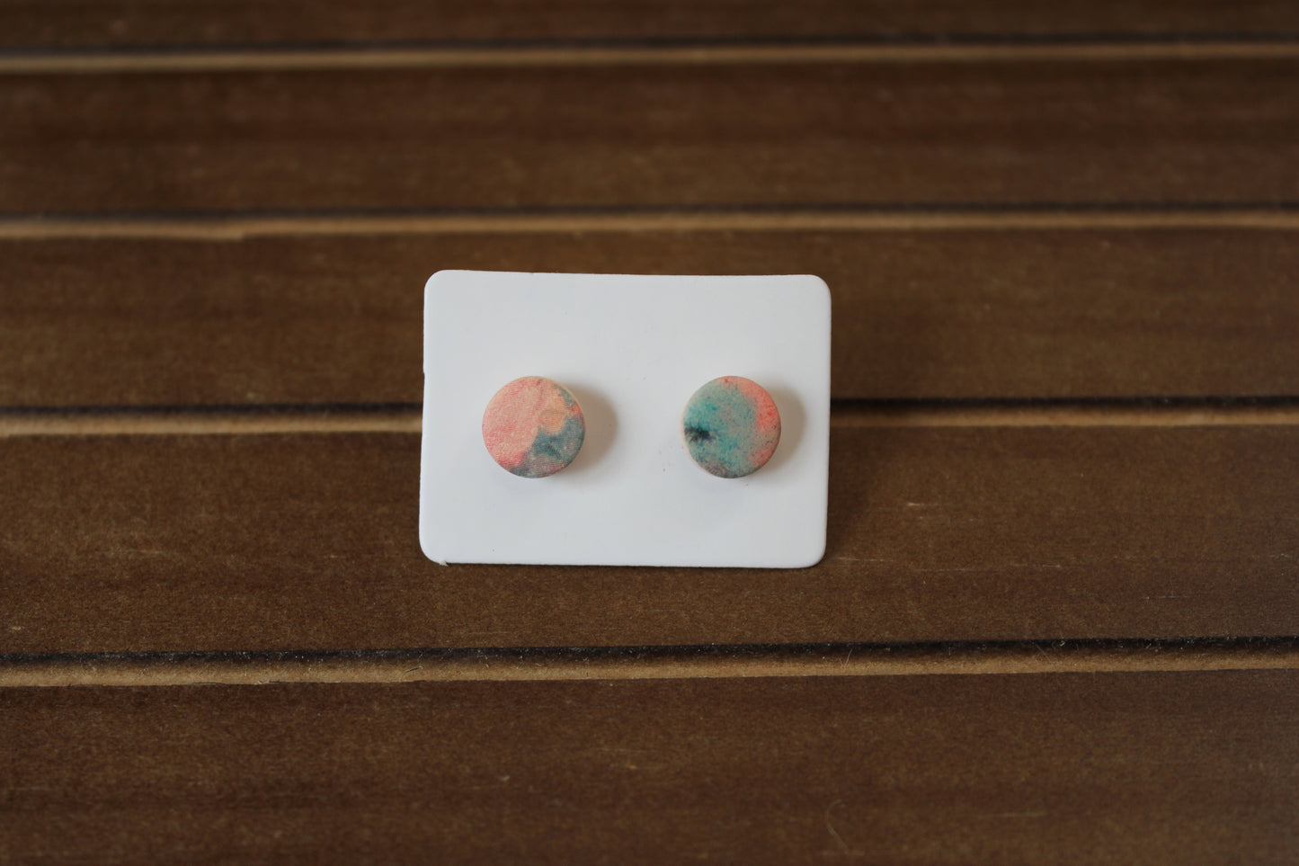 Water Color Clay Stud Earrings
