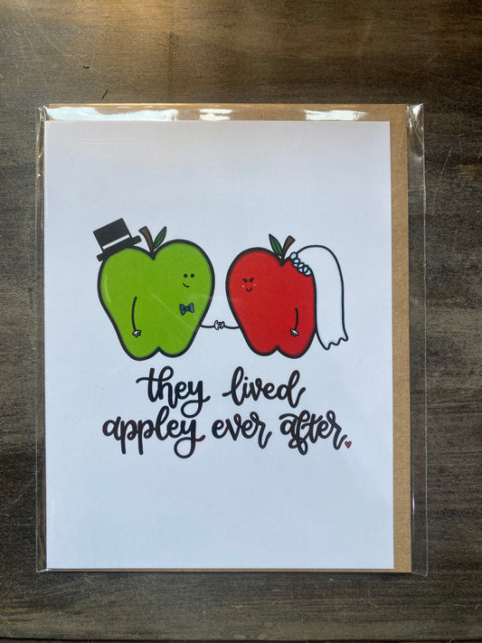 They Lived Appley Ever After Wedding Card