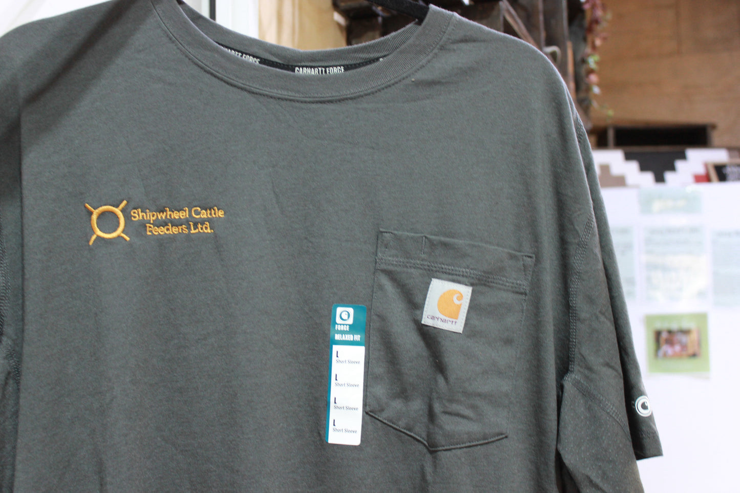 Grey Shipwheel Carhartt T- Shirt ~ Small