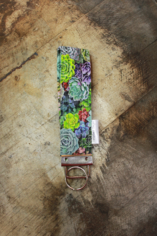 Succulents Wristlet Keychain