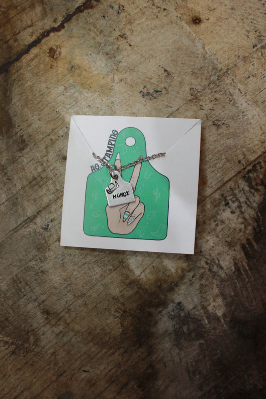 Howdy Cow Tag Necklace