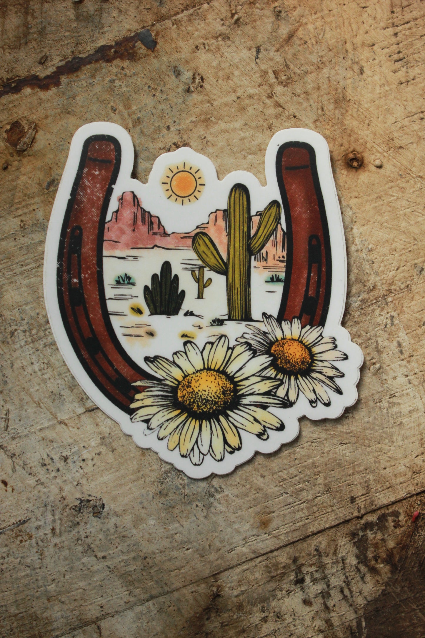 Daisy, Horseshoe & Cactus Sticker