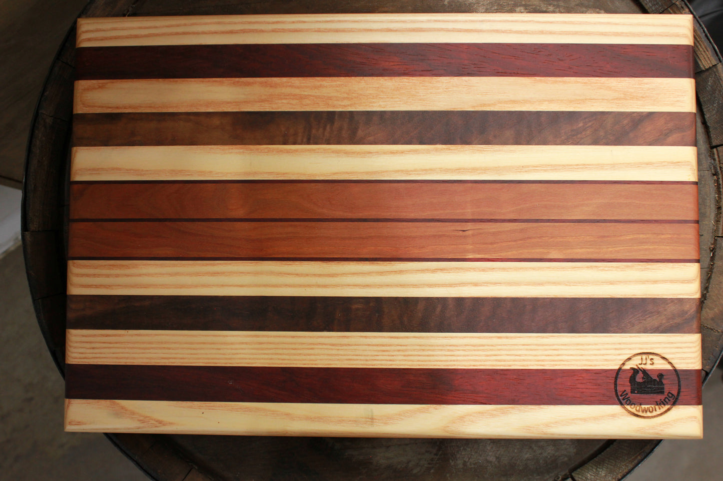 Walnut, Maple, Cherry & Padauk Cutting Board