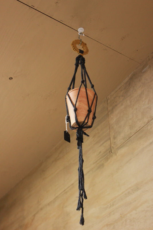 Black Macrame Plant Hanger