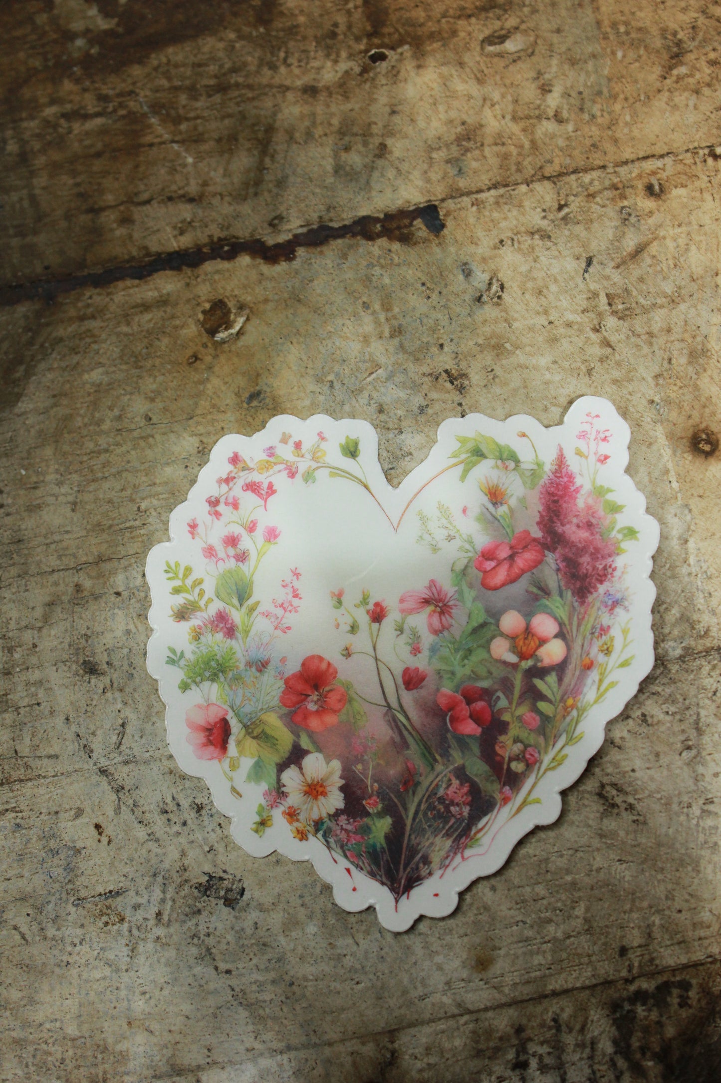 Heart with Flowers Sticker