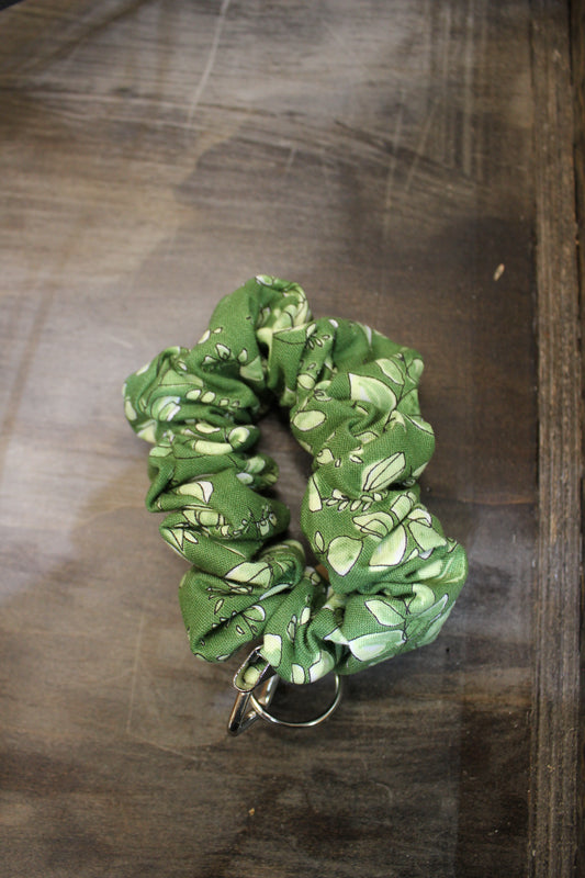 Green Leaves Scrunchie Keychain