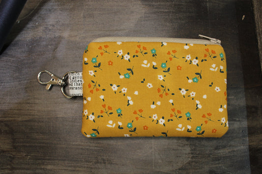 Mustard Yellow Floral Coin Purse