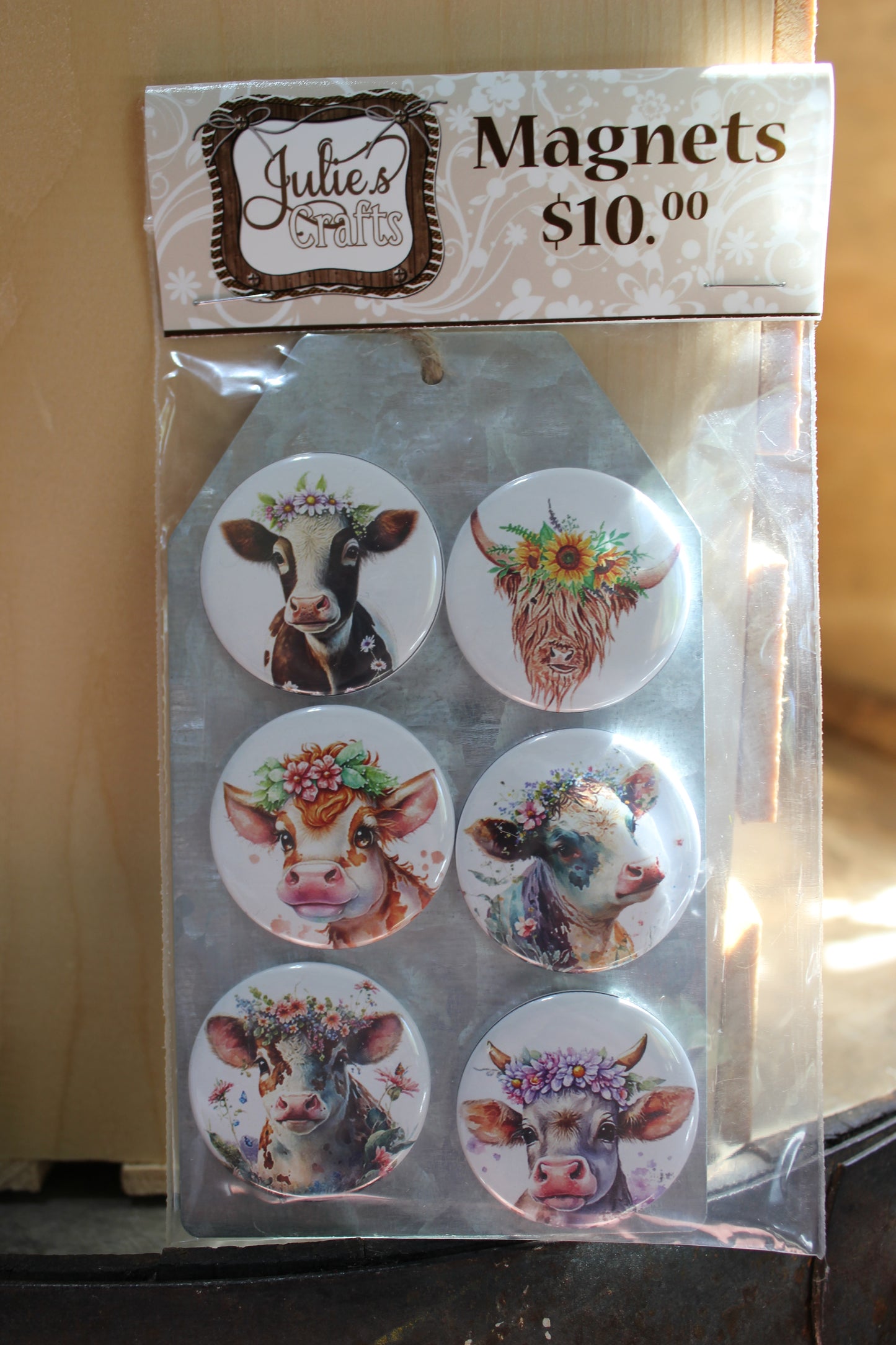 Cows with Flower Crowns Magnets