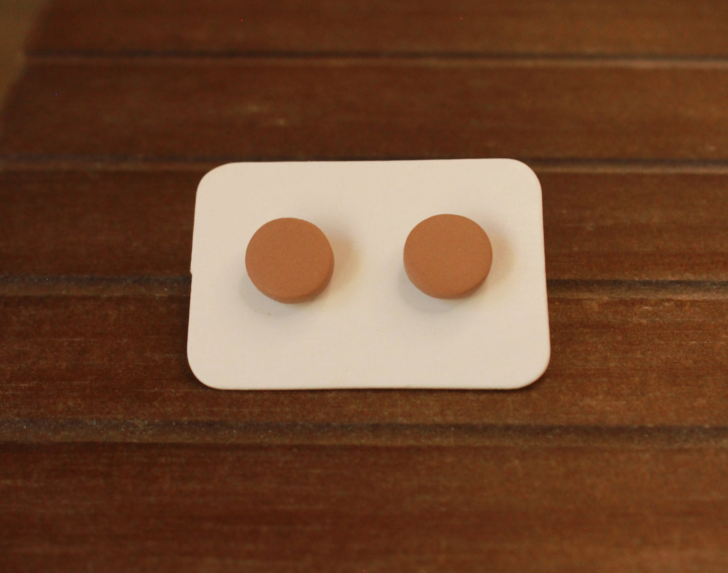 Tan Clay Stud Earrings