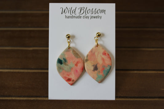 Tear Drop Water Color Earring