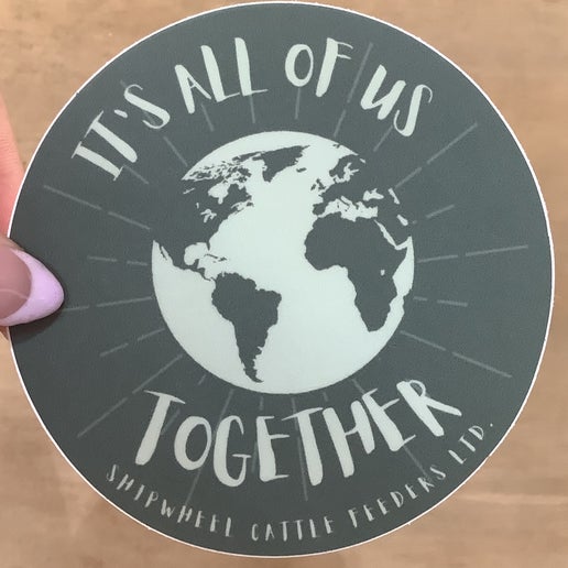 It's All of Us Together Shipwheel Sticker