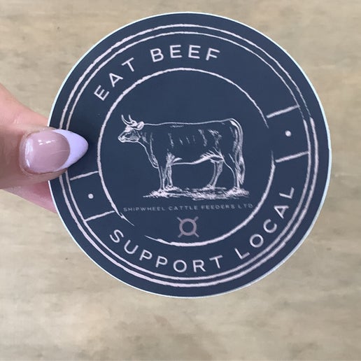 Eat Beef Support Local Shipwheel Sticker