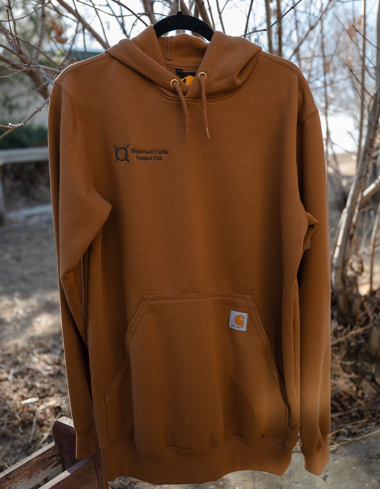 Brown Shipwheel Carhartt Hoodie ~ Small